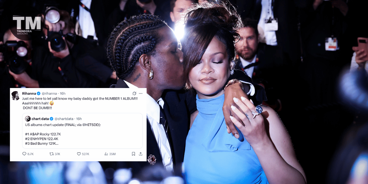Rihanna Reacts to A$AP Rocky’s No. 1 Album Win