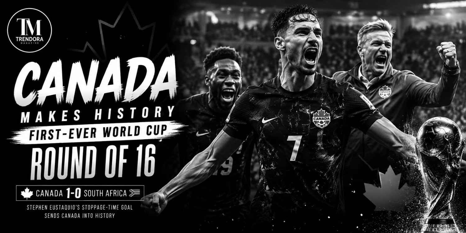 Canada celebrates a historic FIFA World Cup victory over South Africa after reaching the Round of 16 for the first time.