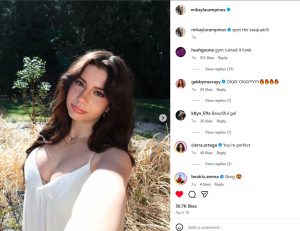 Mikayla Campinos outdoor Instagram photo shared with fans in 2026