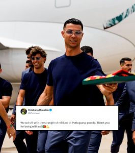 Cristiano Ronaldo arriving in Florida with Portugal for the FIFA World Cup 2026