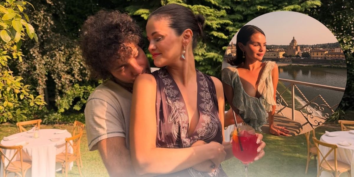 Selena Gomez smiles during a sunset getaway in Benny Blanco's heartfelt birthday tribute on Instagram.